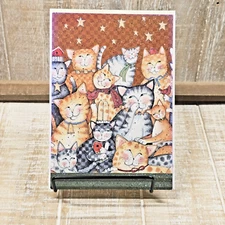 Leanin Tree Birthday Greeting Card Cat Stars Nine Lives Susan Wignet