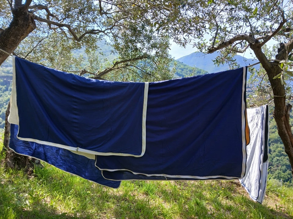 sacchi letto nautici esterno in pile con lenzuola in 100% cotone, chiusura a zip - Immagine 2 di 3