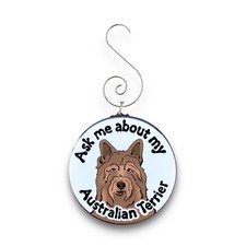 Australian Terrier Dog Mini Ornament Holiday Handmade Gift 2.25"