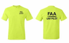 FAA Licensed UAV Pilot tees SAFETY T shirts S-5XL