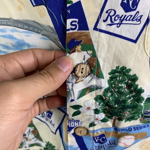 Reyn Spooner Hawaiian Spring Training MLB Kansas City Royals Shirt Small - Picture 5 of 9