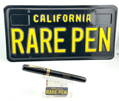 Vintage Waterman Patrician BLACK Fountain Pen Celluloid 14K Med Flex Nib READ