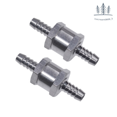 2pcs 8mm 5/16'' Fuel Line One Way Non Return Check Valve Petrol Diesel Oil Alloy