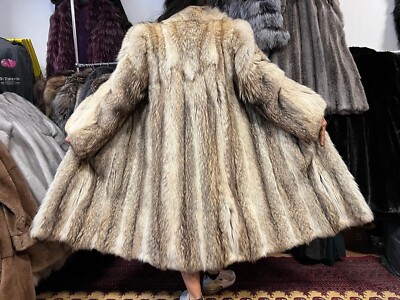 Pelzmantel Kanadischer Kojote Pelz Mantel Real Fur Cojote Coat