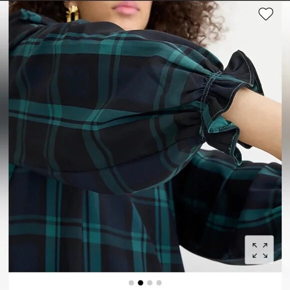 J.Crew Abito Nero/Grigio Quadretti Blackwatch Plaid – Taglia Small Nuovo Con Etichette!