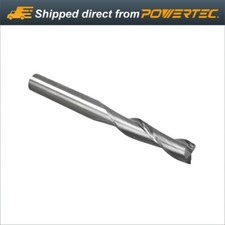 POWERTEC Solid Carbide Router Bit w/ Spiral Up Cut, 1/4" Shank x 1/4 Dia (73002)