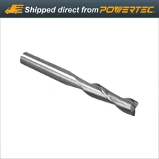 POWERTEC Solid Carbide Router Bit w/ Spiral Up Cut, 1/4" Shank x 1/4 Dia (73002)