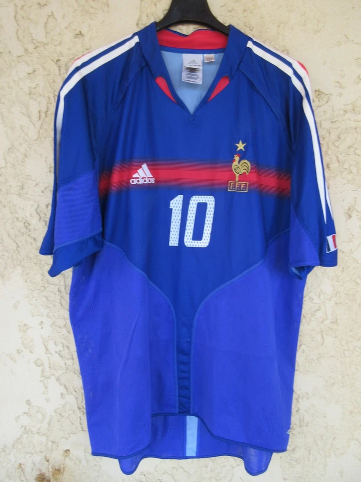 Maillot Equipe de FRANCE PLATINI n°10 ADIDAS shirt vintage maglia trikot RARE XL - Photo 3/4