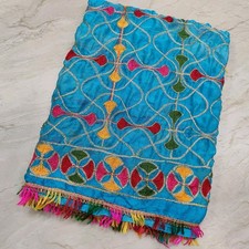 Classic Indian Bridal Phulkari Wedding Dupatta Embroidery Scarf Veil Stole Hijab
