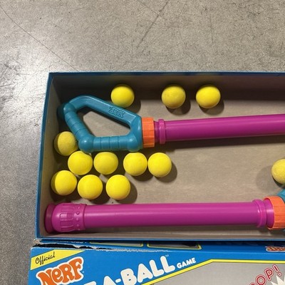 Vintage 1989 NERF Blast-a-ball Game 2 Blasters 3 Safe Soft Balls
