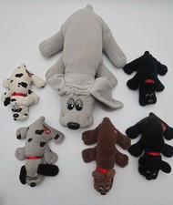 Vintage Tonka Pound Puppies Plush Lot of 7   Rumple Skins  Mixed Breeds   1980s