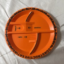 Vintage Constructive Eating Construction Plate for Toddlers Infants Kids USA 9
