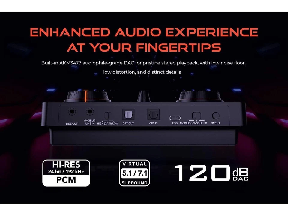 Creative Sound Blaster GC7 Game Streaming DAC Amp ft Programmable Buttons, Super - Image 4 of 4