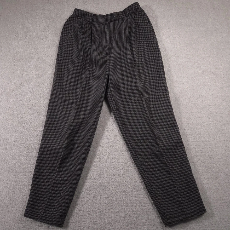 Norton McNaughton Pants Womens 14 Gray Wool Blend Pleated Lined Dress Trousers - Image 2 of 4