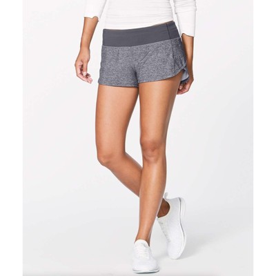 LULULEMON Speed Up Short 2.5''Heather Lux Multi Black Dark Carbon Gray {3D13}