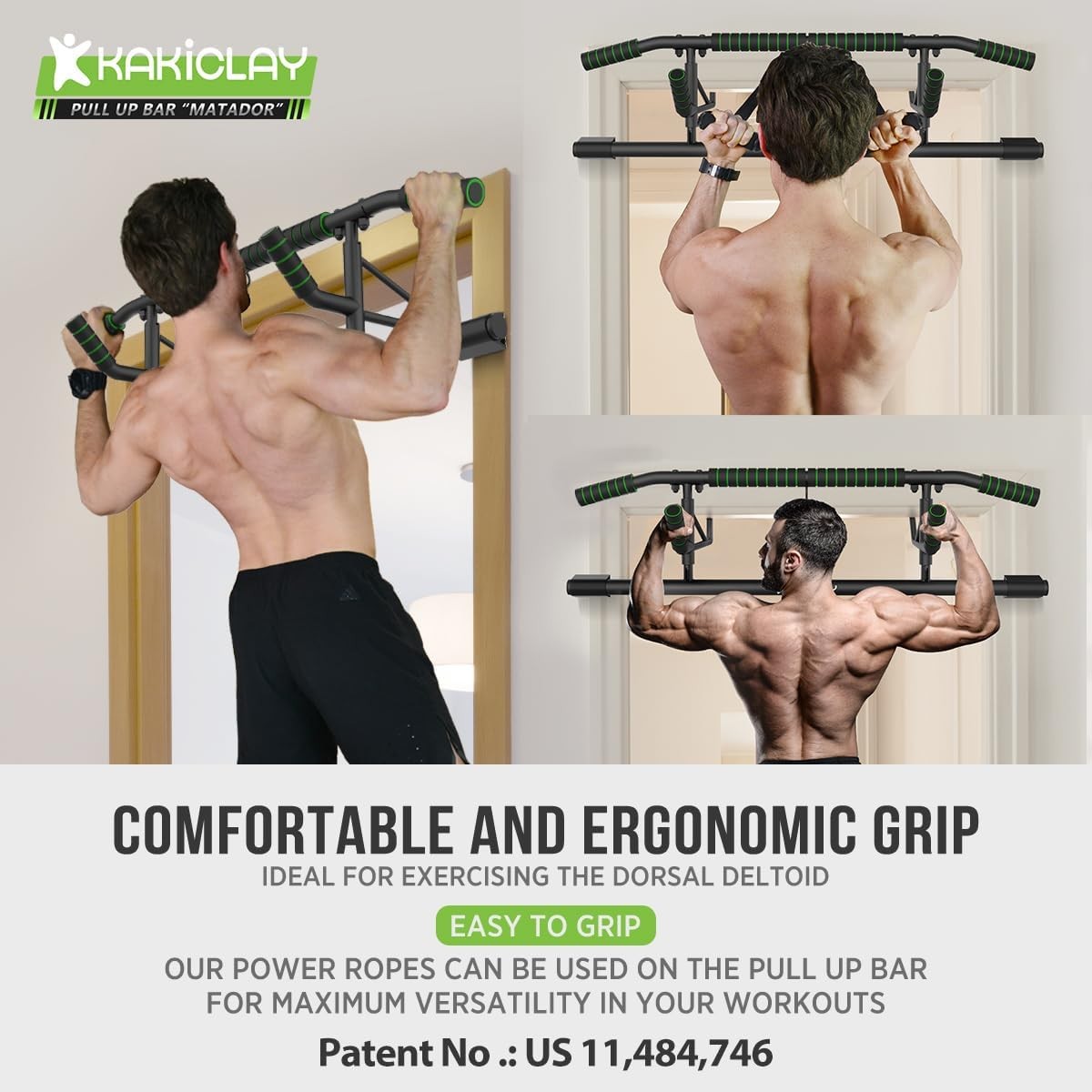 New Upgrade Pull Up Bar for Doorway - Foldable Design & Space-Saving, Upto 440 L