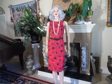 New Michael Kors Red & Black Floral Print Belted Sheath Dress Size 4