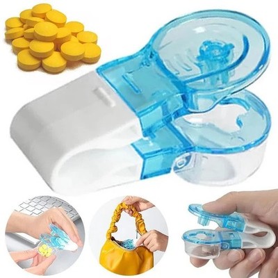 Tragbarer Pillenentferner Blisterpackungsöffner einfacher Tablettenextraktor mit Box UK
