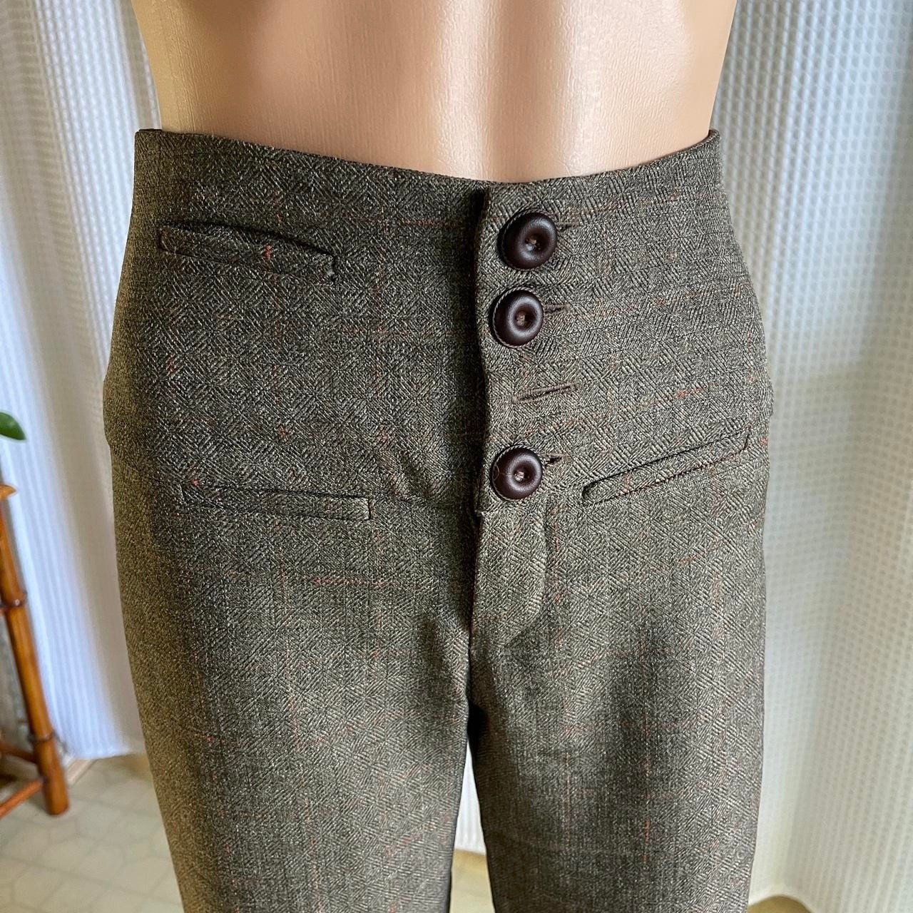Vintage Y2K Paala High Waisted Wide Leg Trousers Brown Button Fly Academia Sz 4