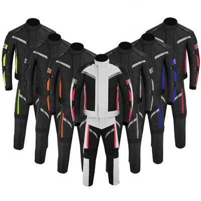 Motorradkombi für Herren mit herausnehmbaren CE-Protektoren, Jacke, Hose XS-6XL