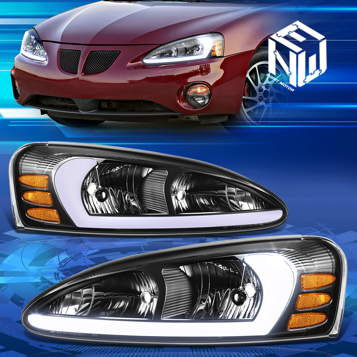 For Pontiac Grand Prix 2004 - 2008 Combo LED Headlights Hi/Lo Fog Lights Kit