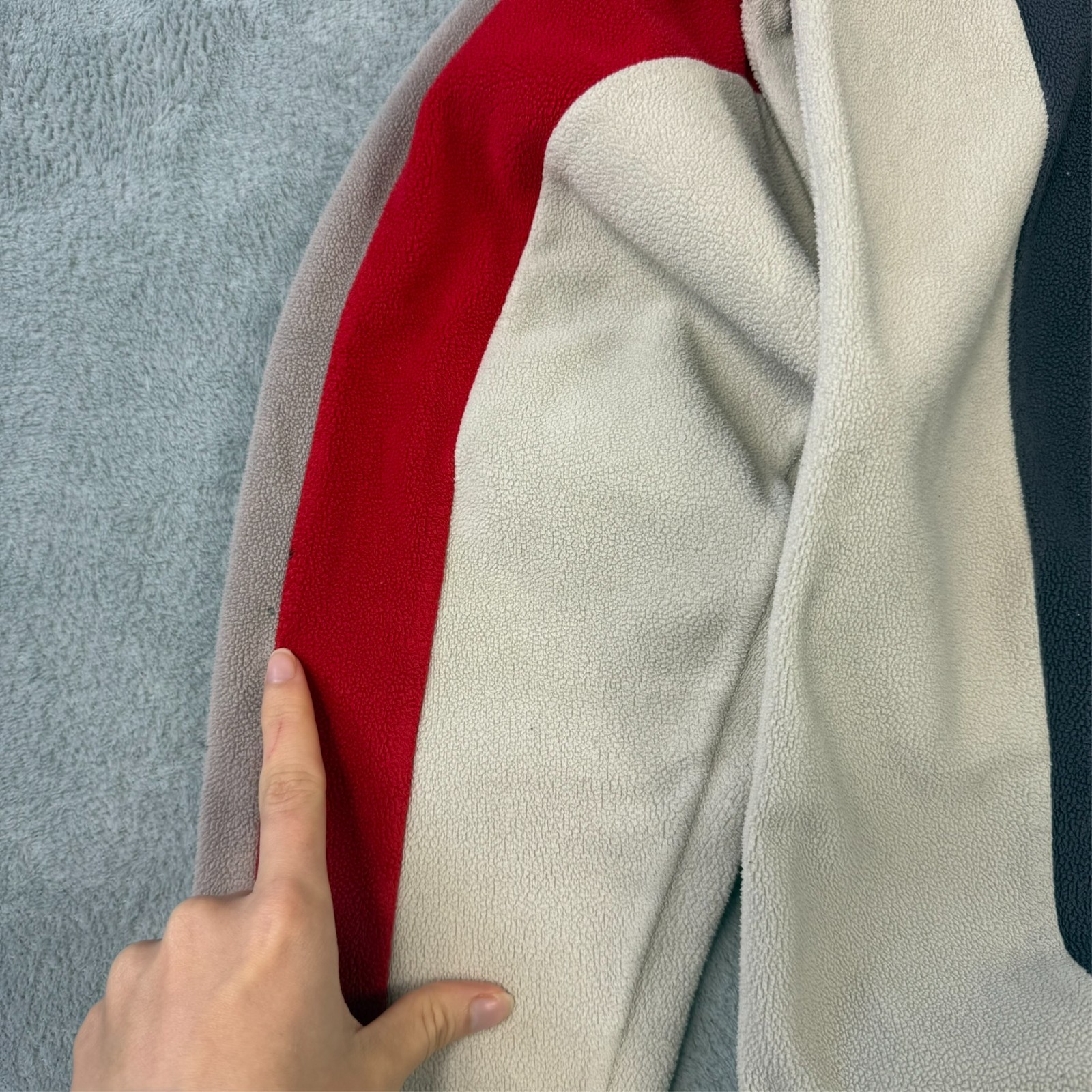 VTG O'Neill 2000's Launch Grey/Cream Fleece Oversized XL Quarter Zip Sweatshirt image 6