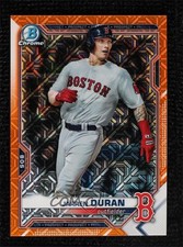 2021 Bowman Chrome Mega Box Orange Mojo Refractor 25/25 Jarren Duran 1v3