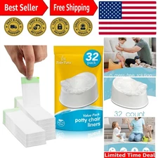 Disposal Potty Chair Liners Pack of 32 - Easy & Hygienic for Potty Training