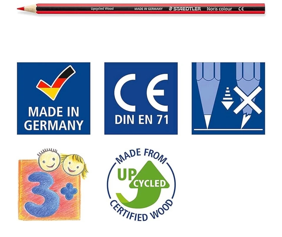 STAEDTLER 185 C18 Noris Colour Colouring Pencils - 18 Assorted Colours - Image 4 of 4