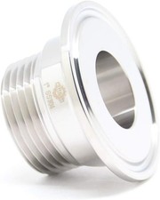 QiiMii 1" Stainless Steel 304 Sanitary NPT Male Thread x TC 50.5 x 1, Silver 