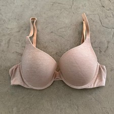 VICTORIAS SECRET Padded Perfect Coverage Bra 34B Nude Comfort Everyday