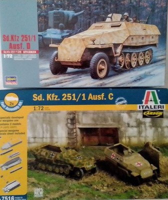 Hasegawa Mt44 1/72 Sd.Kfz 251/1 D mit Italeri 7516 1/72 SD.Kfz. 251/1 C neu OVP