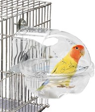 Bird Bath Box Parrot Bathing Tub for Finch Canary Lovebird Parakeet Cockatiel