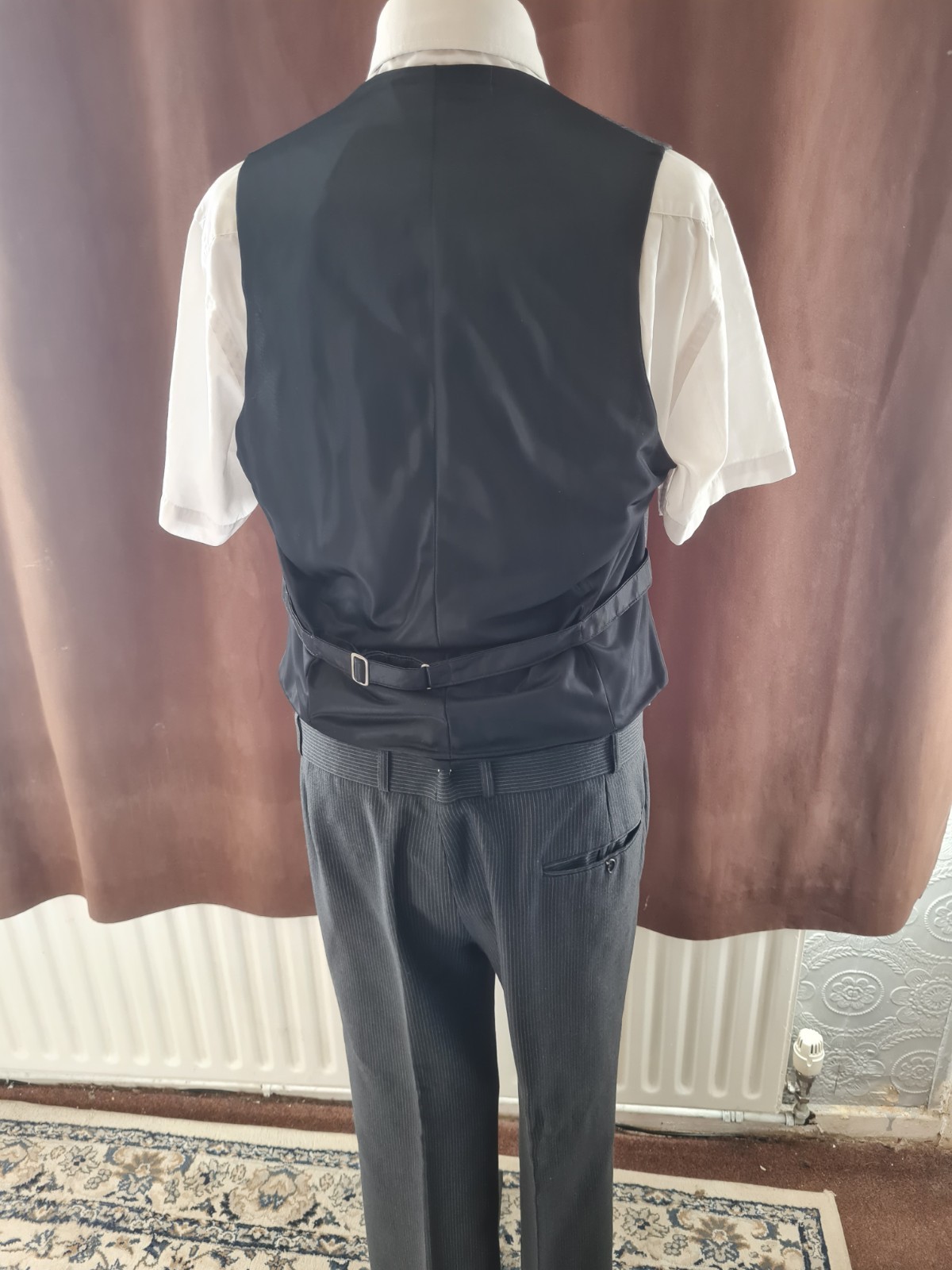 Vintage Burton 3-Piece Suit 2xTrousers Grey Pinstripe Royal Warrant 38s/ 34-36W image 5