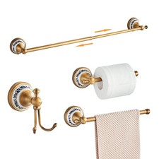 Antique Bronze Bathroom Hardware Set,Adjustable Towel Rack, Toilet Roll Paper.