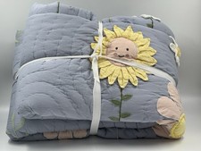 Pottery Barn Kids Blue Daisy Flower Full/ Queen Quilt