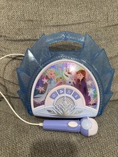 DISNEY Frozen Sing Along Karaoke Machine Portable Light Up Works 
