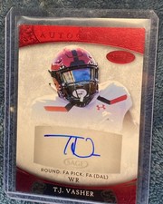 2021 SAGE ASPIRE TJ VASHER ROOKIE/RC AUTO #ASP131 *RED*