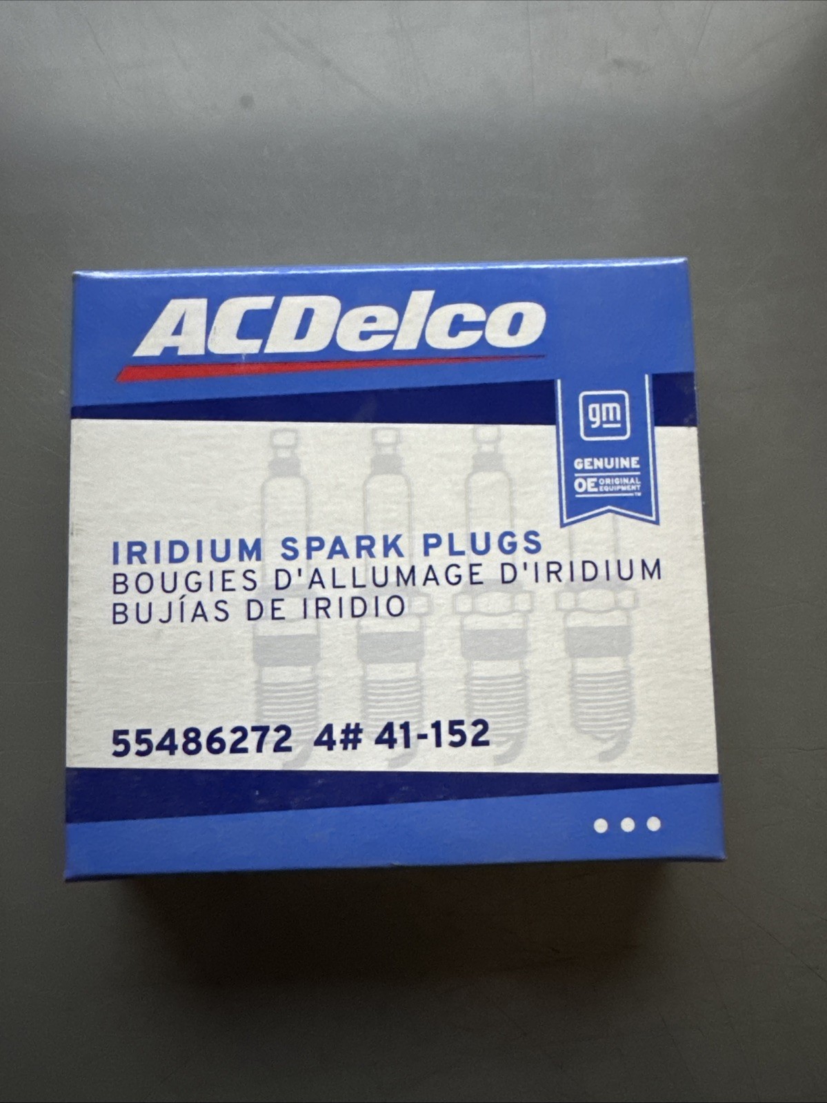 Genuine GM ACDelco Iridium Spark Plugs 4-Pack 41-152 55486272
