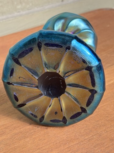 LOUIS COMFORT TIFFANY FAVRILE TWIST CANDLESTICK/LAMP BASE-"LCT" c1900 - Bild 8 von 10
