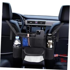 Car Handbag Holder Between Seats Suede Large Capacity Car Purse Holder Black