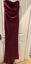 Consortium Deep Red Fishtail Bandeau Strapless Lined Ball Gown Dress 12