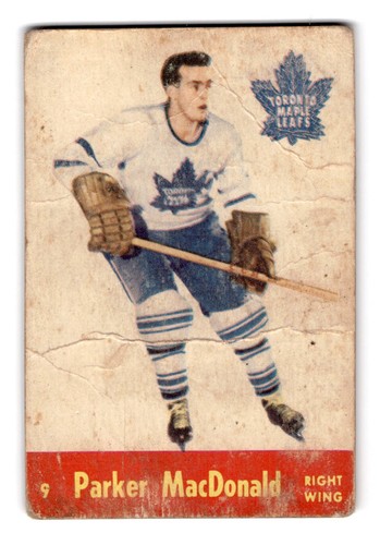 Parker MacDonald #9 1955 Parkhurst Quaker Oats card