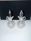 Vintage Anchor Hocking Clear Glass Vinegar & Oil Cruets With Stoppers Set of 2
