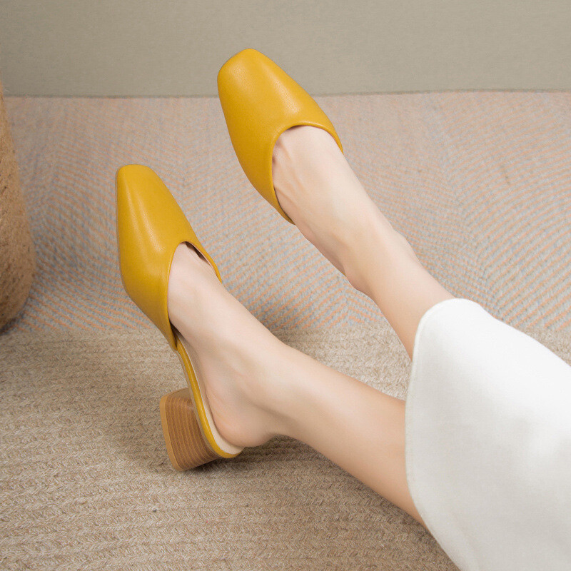 PANTOFOLA D’ORO Pantofole donna donna primavera estate moda slingback tacco medio blocco scarpe misura