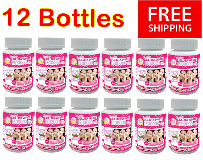 12X Gluta White Supreme  Supplement 1500000 mg Anti Aging Reduce Wrinkles Acne