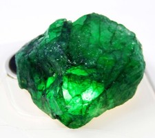 Certified 63.30 Ct Colombian Green Emerald Natural Rough Huge Loose Gemstone