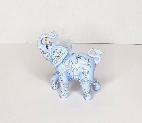 VTG Hamilton Collection Thomas Kincaid Crystal Swarovski Elegance Blue Elephant - Picture 4 of 9