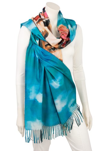 Leichter Schal Damen Viskose Bunt Frühling Weich Baumwolle XXL Künstler-Motiv - Bild 73 von 244