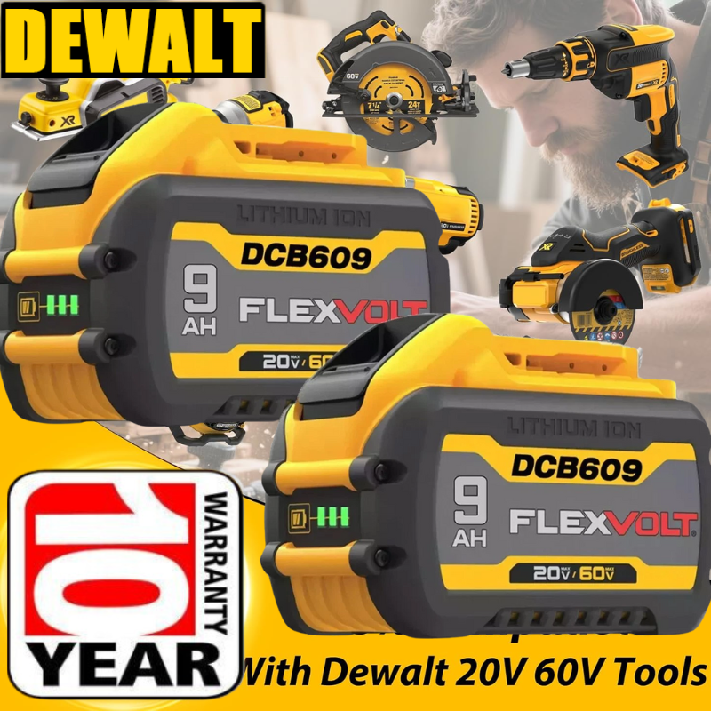 2Pack 9.0Ah Replacement Battery for DeWalt FLEXVOLT 20V/60V MAX DCB609 DCB606-2 Lithium Ion